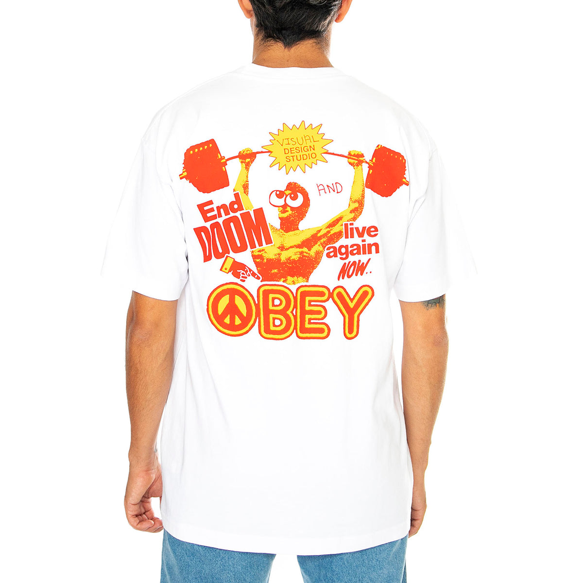 Live Again Now Heavy Weight Tee White - Maglietta Girocollo Uomo Bianca 166913925-WHT . OBEY 