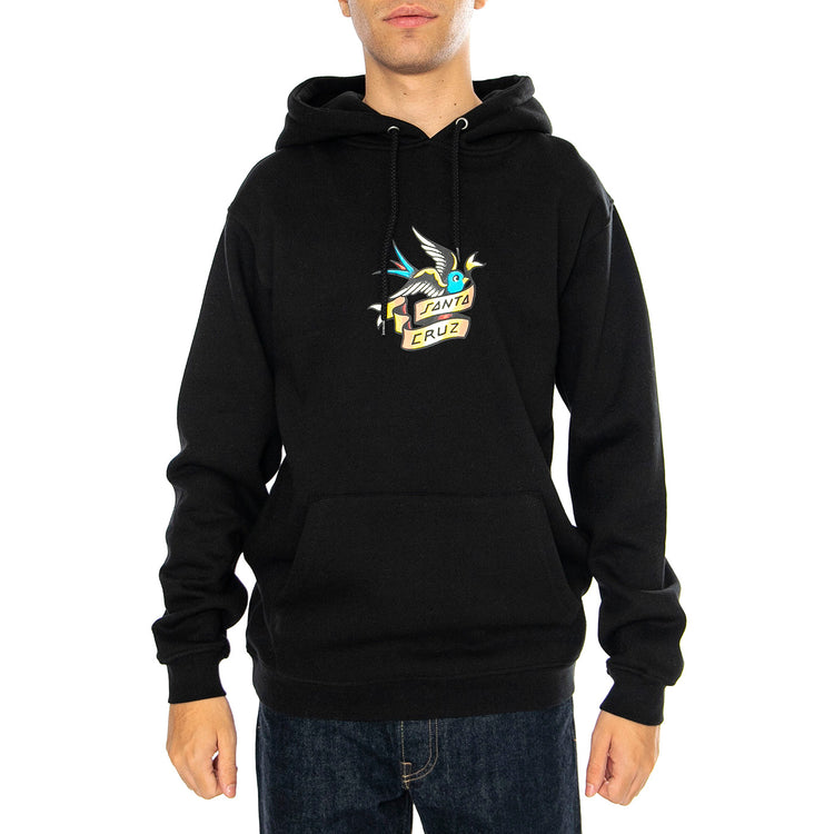 Sommer Sparrow Front Black - Felpa Uomo Nera SCA-HDY-6313 . SANTA CRUZ 