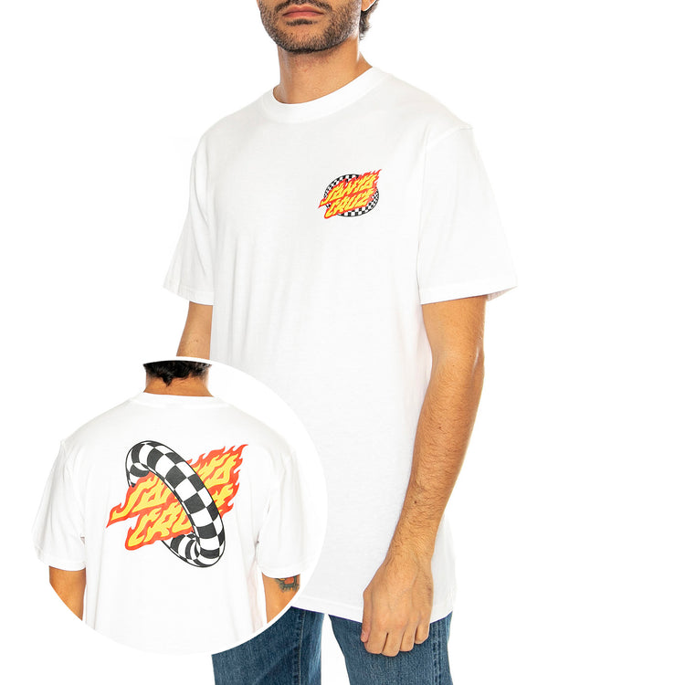 Goal Flame White - Maglietta Girocollo Uomo Bianca SCA-TEE-11380 . SANTA CRUZ 