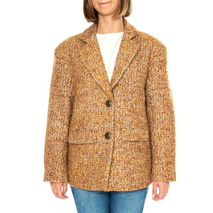 Blazer Oversize Tweed Marrón - Giacca Donna Marrone 43W/11242 . WILD PONY 