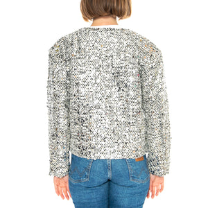Chaqueta Tweed con Lentejuelas Plateada - Giacca Donna Argento 43W/11257 . WILD PONY 