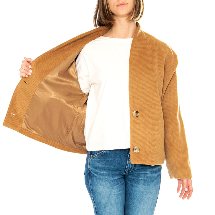 Abrigo Corto Estructura Camel - Giacca Donna Marrone 43W/11275 . WILD PONY 