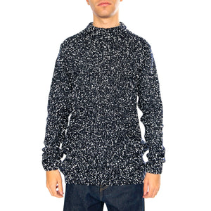 Two Tones Sweater Navy / Navy - Maglione Girocollo Uomo Blu 3085-NAVY . BRAVA FABRICS 