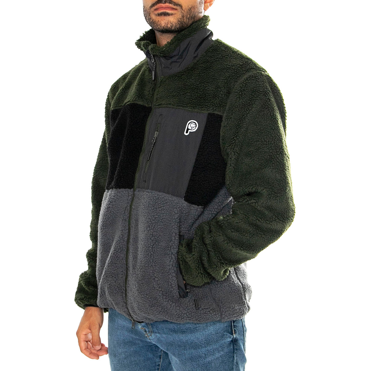 P Bear Colour Block Borg Zip T Castelrock - Giacca Uomo Multicolore PFD0050-Y3A . PENFIELD 