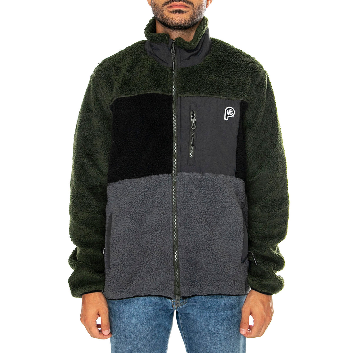 P Bear Colour Block Borg Zip T Castelrock - Giacca Uomo Multicolore PFD0050-Y3A . PENFIELD 