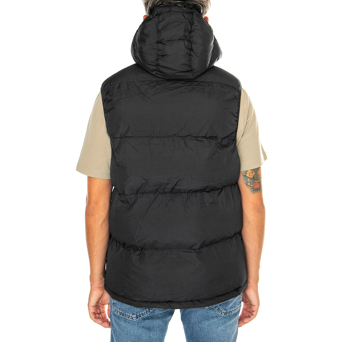 Hudson Script Angled Quilt Rip Black - Giacca Smanicata con Cappuccio Uomo Nera PFD0052-023 . PENFIELD 