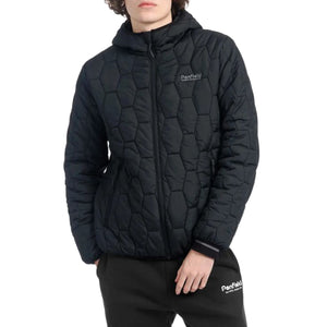 HUDSON SCRIPT HEXAGONAL QUILT BLACK - Giacca Uomo Nera PFD0057-023 . PENFIELD 