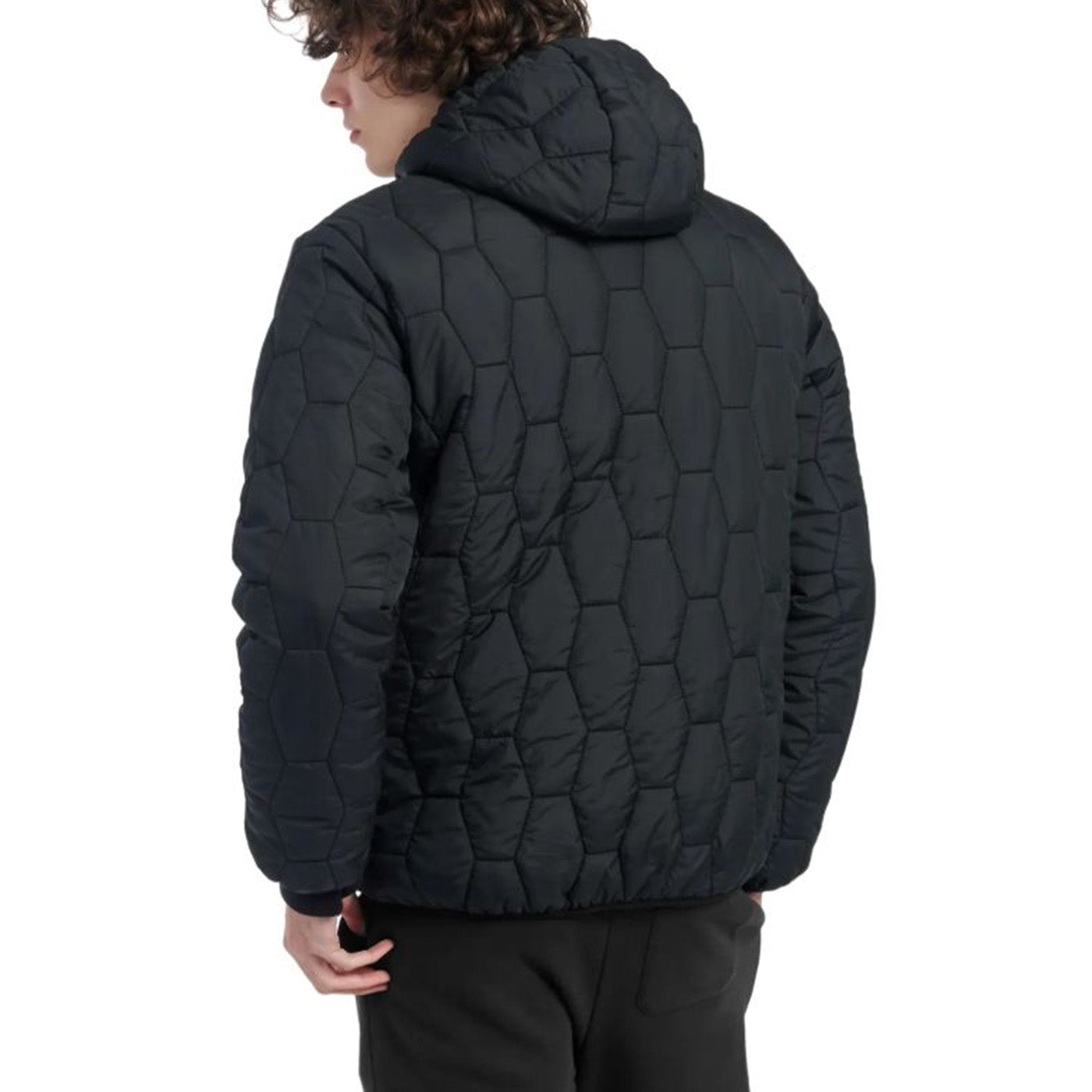 HUDSON SCRIPT HEXAGONAL QUILT BLACK - Giacca Uomo Nera PFD0057-023 . PENFIELD 