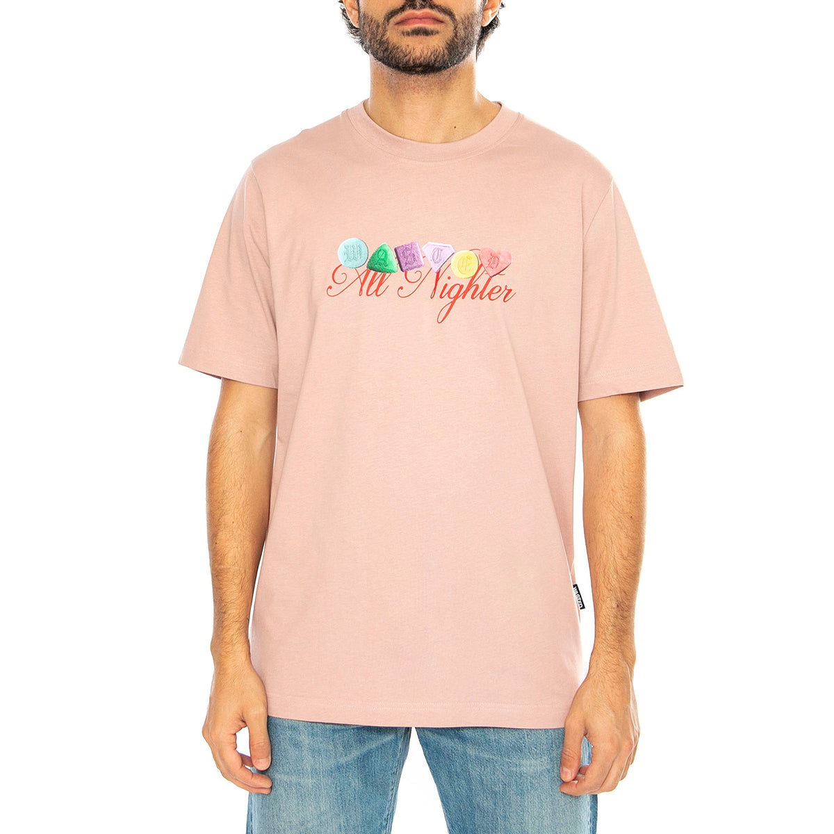 T-Shirt Nighters Woodrose - Maglietta Girocollo Uomo Rosa T-SHIRT NIGHTERS - WOODROSE . WASTED PARIS 