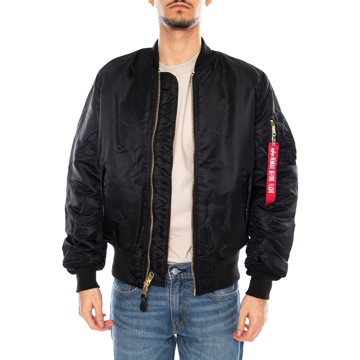 MA-1 Black Jacket -- Giacca Uomo Reversibile Nera Arancione F100101 3 ALPHA INDUSTRIES 