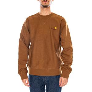 American Script Sweat Hamilton Brown - Felpa Girocollo Uomo Marrone I025475.HZXX . CARHARTT WIP 