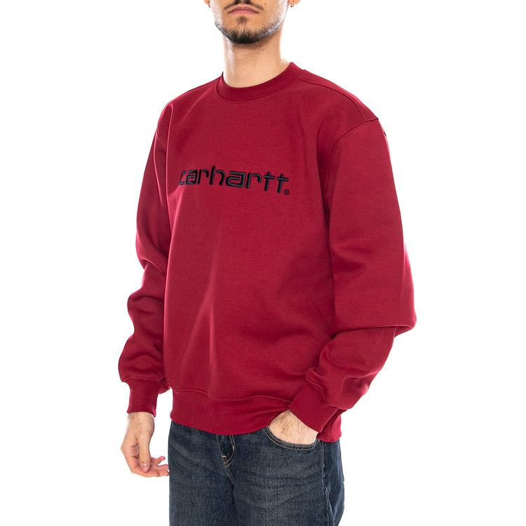 Carhartt Sweat -- Felpa Uomo Scarlet / Graphite Rossa I030546.38FXX . CARHARTT WIP 