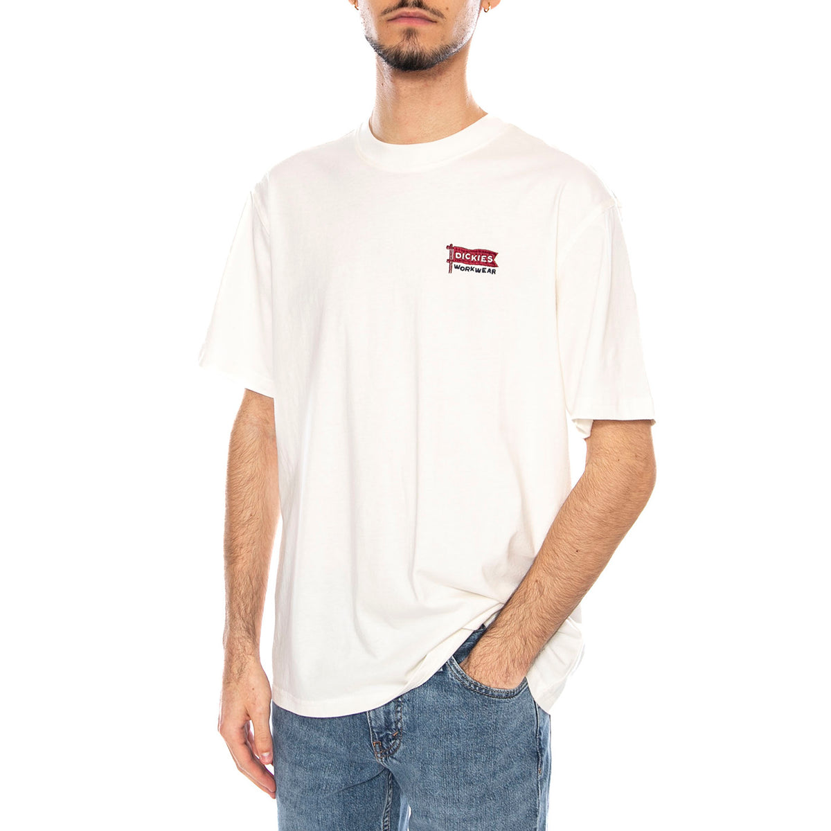 Dickies Flag Tee Ss Egret -- Maglietta Girocollo Uomo Bianca DK0A87QDC481 . DICKIES 