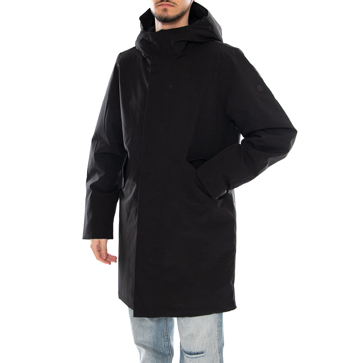 Hjalmar Black Jacket - Giacca con Cappuccio Uomo Nera 331186 110 ELVINE 