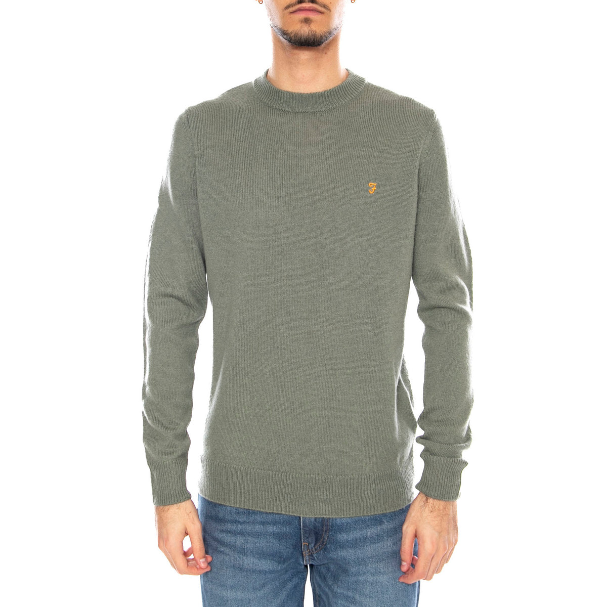 Maidstone Crew Sweat - Felpa Uomo Girocollo Tarragon Green Verde F4GFF060 318 FARAH 