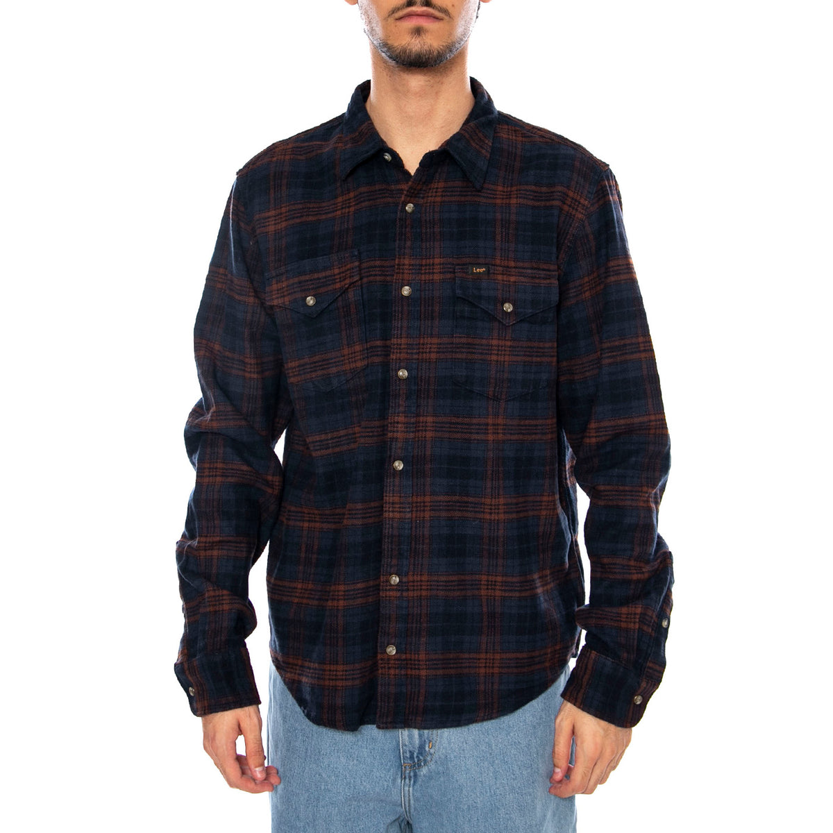 Clean Western Shirt Luxe Rivet Navy - Camicia a Quadri Uomo Blu / Multicolore 112371318 . LEE 