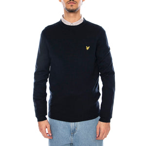 Cotton Merino Crew Neck Jumper Dark Navy - Maglione Uomo Blu KN2110VC-Z271 . LYLE & SCOTT 