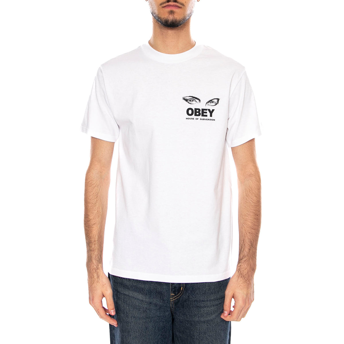 Obey Face of Subversion Maglietta -- Maglietta Uomo Bianca 165264224 WHT OBEY 