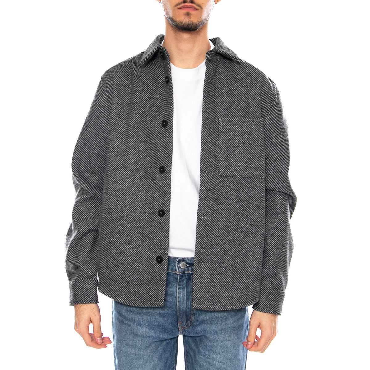 Micah Twill Overshirt FRML -- Camicia Overshirt Uomo Medium Grey Melange 22035478-4839391 . ONLY & SONS 