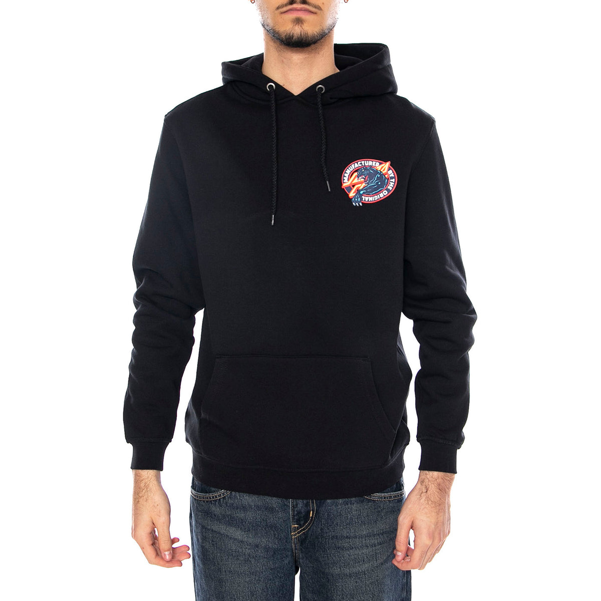 Natas SC Panther Hood -- Felpa Uomo Cappuccio Nera SCA-HDY-10027 Black SANTA CRUZ 