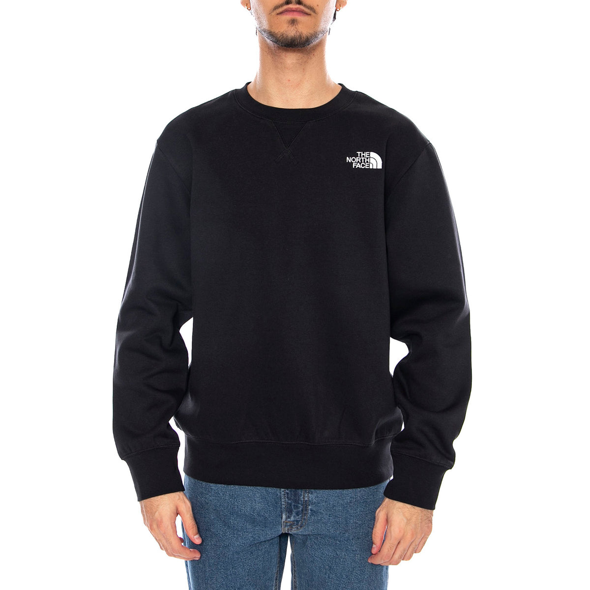 M Essential Relaxed Crew Black - Felpa Girocollo Uomo Nera NF0A89ET JK31 THE NORTH FACE 