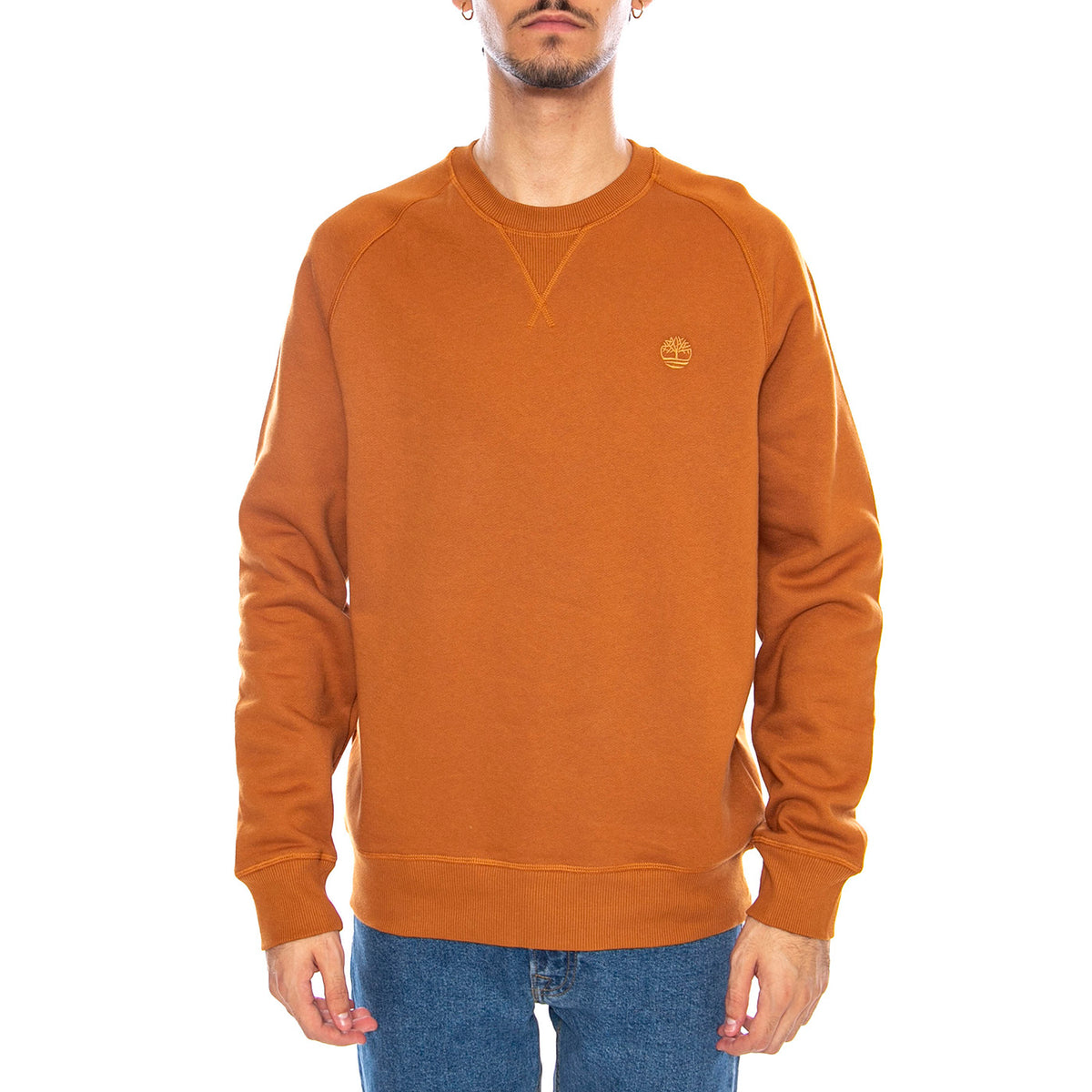 Exeter River Brushed Back Crew Sweatshirt - Felpa Girocollo Uomo Marrone TB0A2BN KC391 TIMBERLAND 