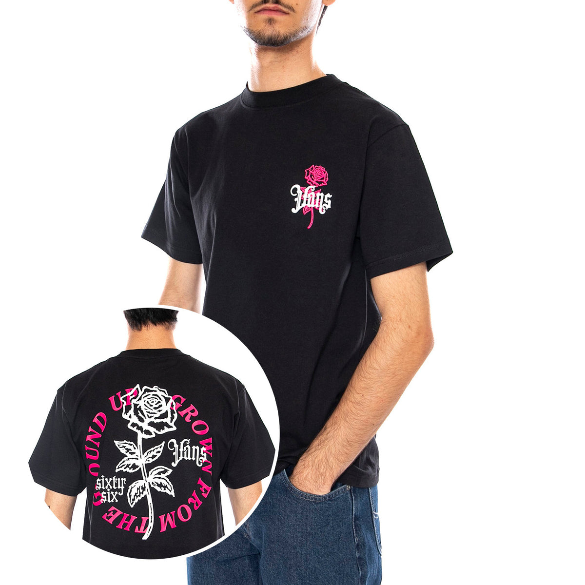 Grown From The Ground Up SS Black Tee - Maglietta Girocollo Uomo Nera VN000PCH BLK1 VANS 