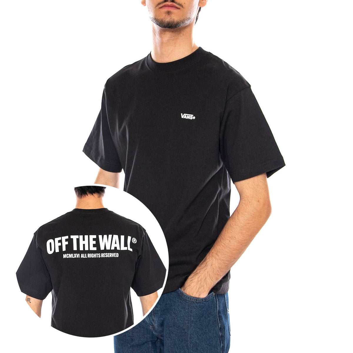 Original Standards Statement SS Tee Black - Maglietta Girocollo Uomo Nera VN000PF7 Y281 VANS 