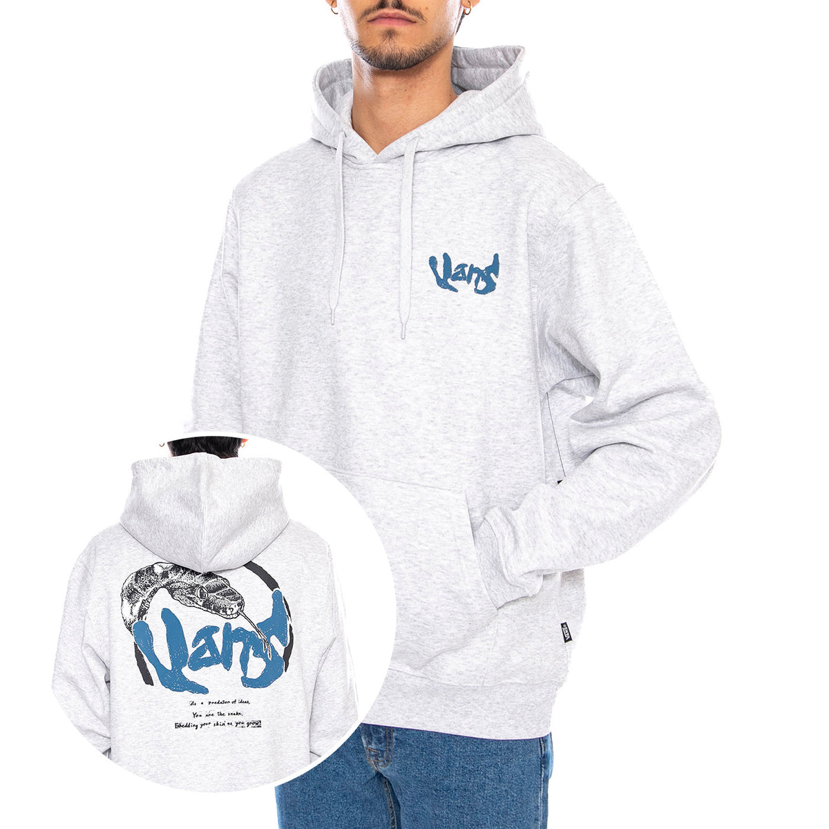 Evolve PO Hoodie Light Grey Heather -- Felpa con Cappuccio Grigia Chiaro Melange VN000RG2 1QI1 VANS 