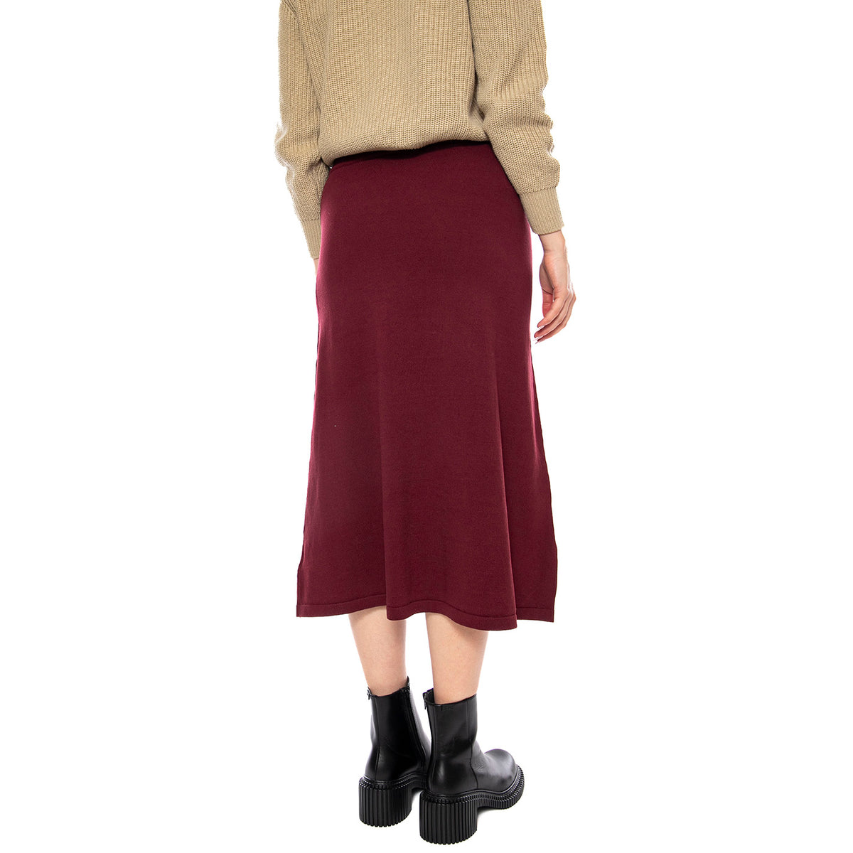 Falda Midigonna Bordeaux -- Gonna Lunga Donna 53W/10601 Burgundy WILD PONY 
