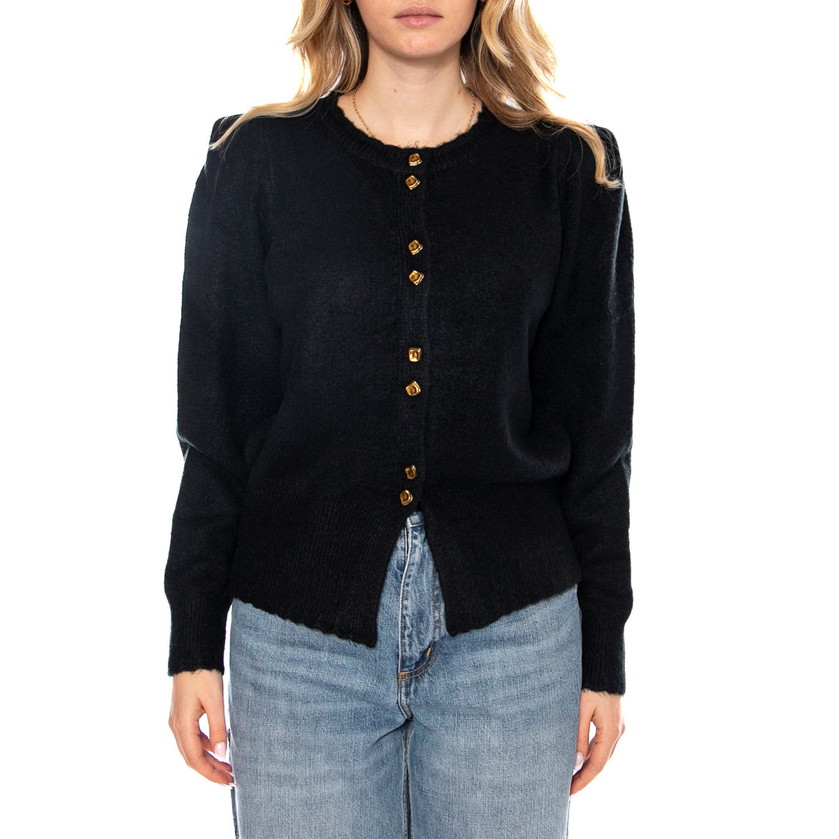 Knitted Cardigan Black -- Cardigan Donna Nero 53W/10711 Black WILD PONY 