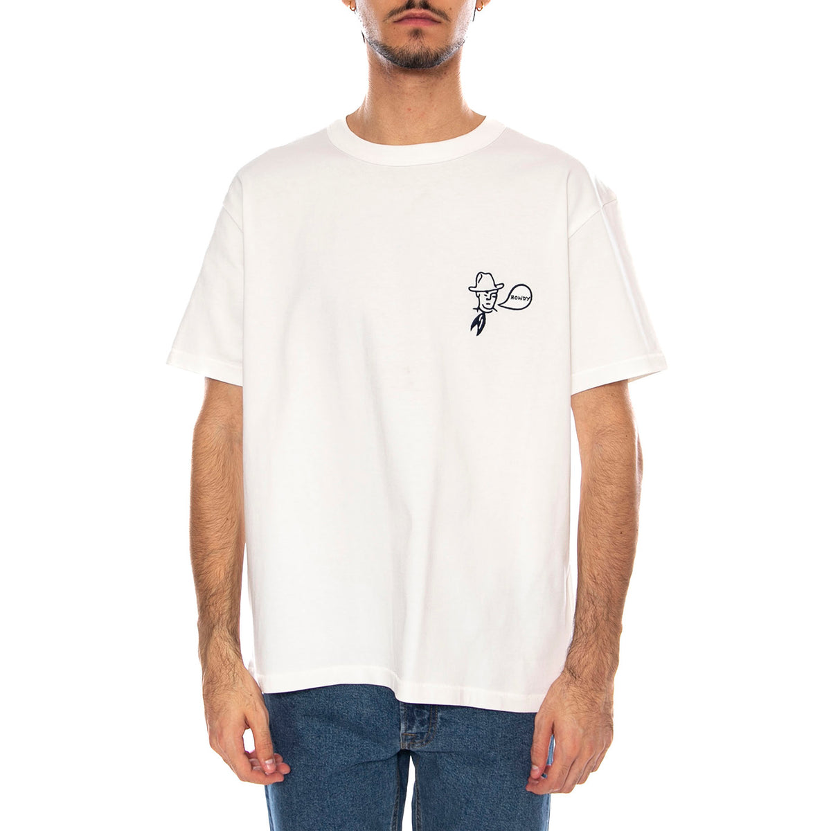 Rode Ben Tee Worn White - Maglietta Girocollo Uomo Bianca 112371671 . WRANGLER 