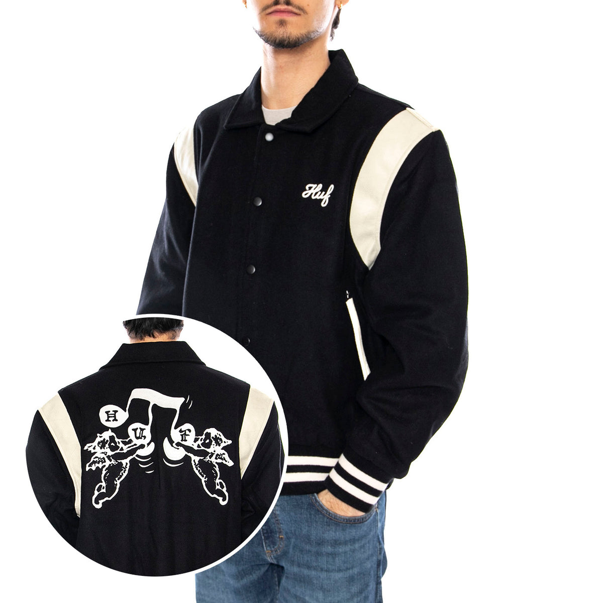 Song Varsity Jacket Black - Giacca Uomo Nera JK00439 BLK HUF 