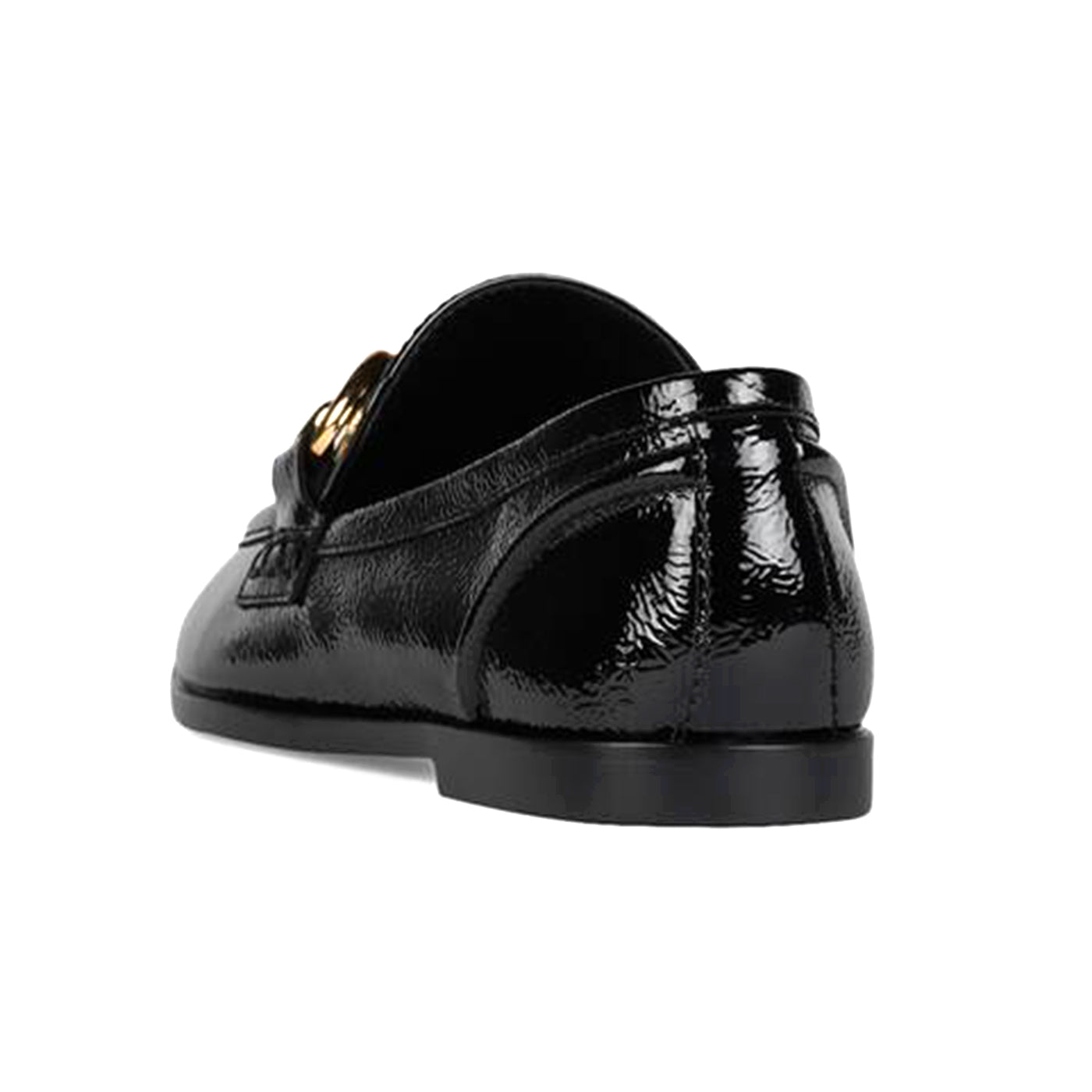 JEFFREY CAMPBELL VELVITEEN BLACK CRINKLE PATENT GOLD - Mocassini Donna Neri JCSJCD-131-1-90 . JEFFREY CAMPBELL 