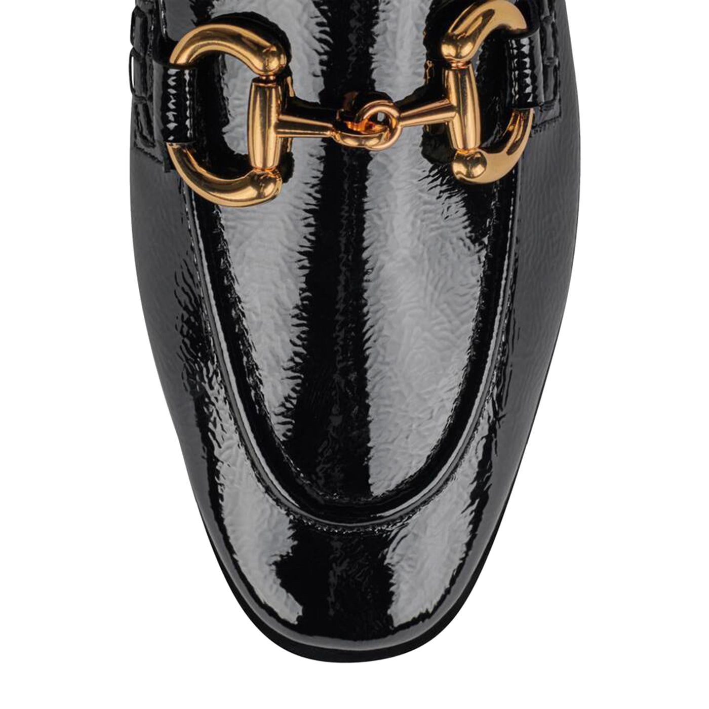 JEFFREY CAMPBELL VELVITEEN BLACK CRINKLE PATENT GOLD - Mocassini Donna Neri JCSJCD-131-1-90 . JEFFREY CAMPBELL 