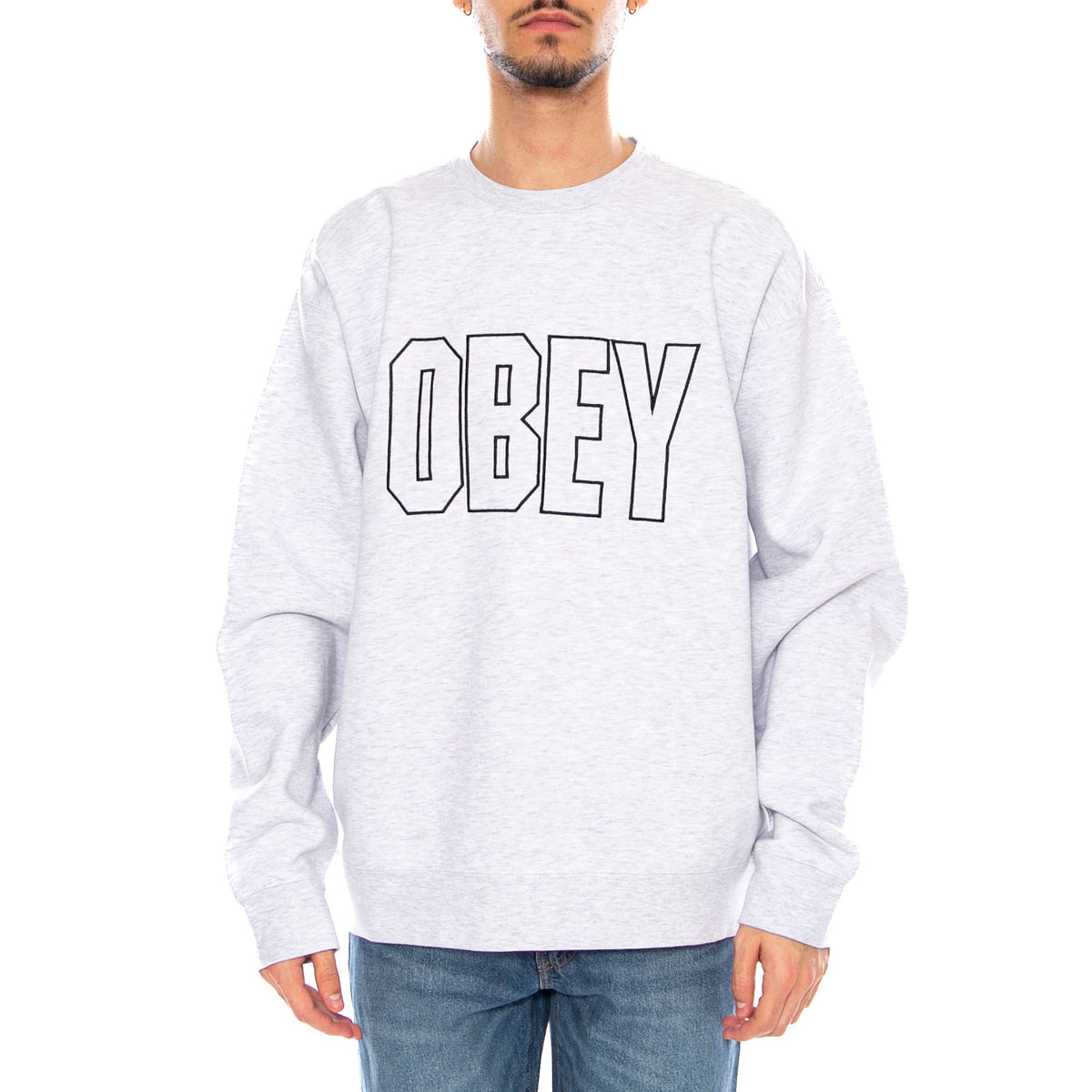 Digable Crew Fleece Ash Grey -- Felpa Girocollo Uomo Grigia 112480158 AGRY OBEY 