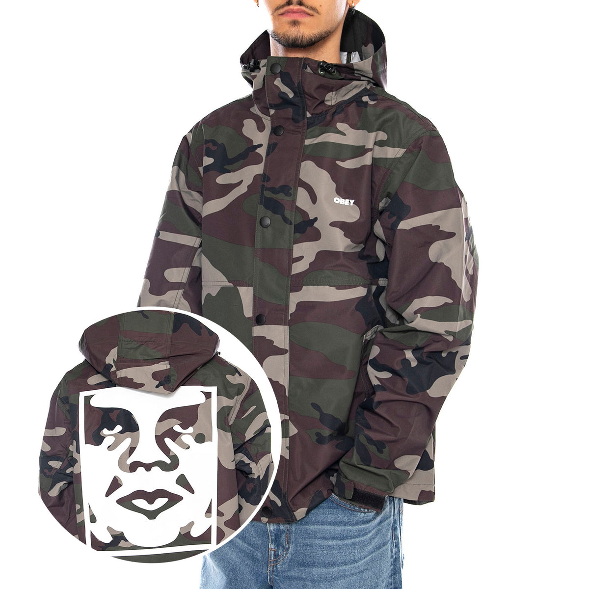 Order Jacket Field Camo - Giacca con Cappuccio Uomo Camo 121800519 FCA OBEY 