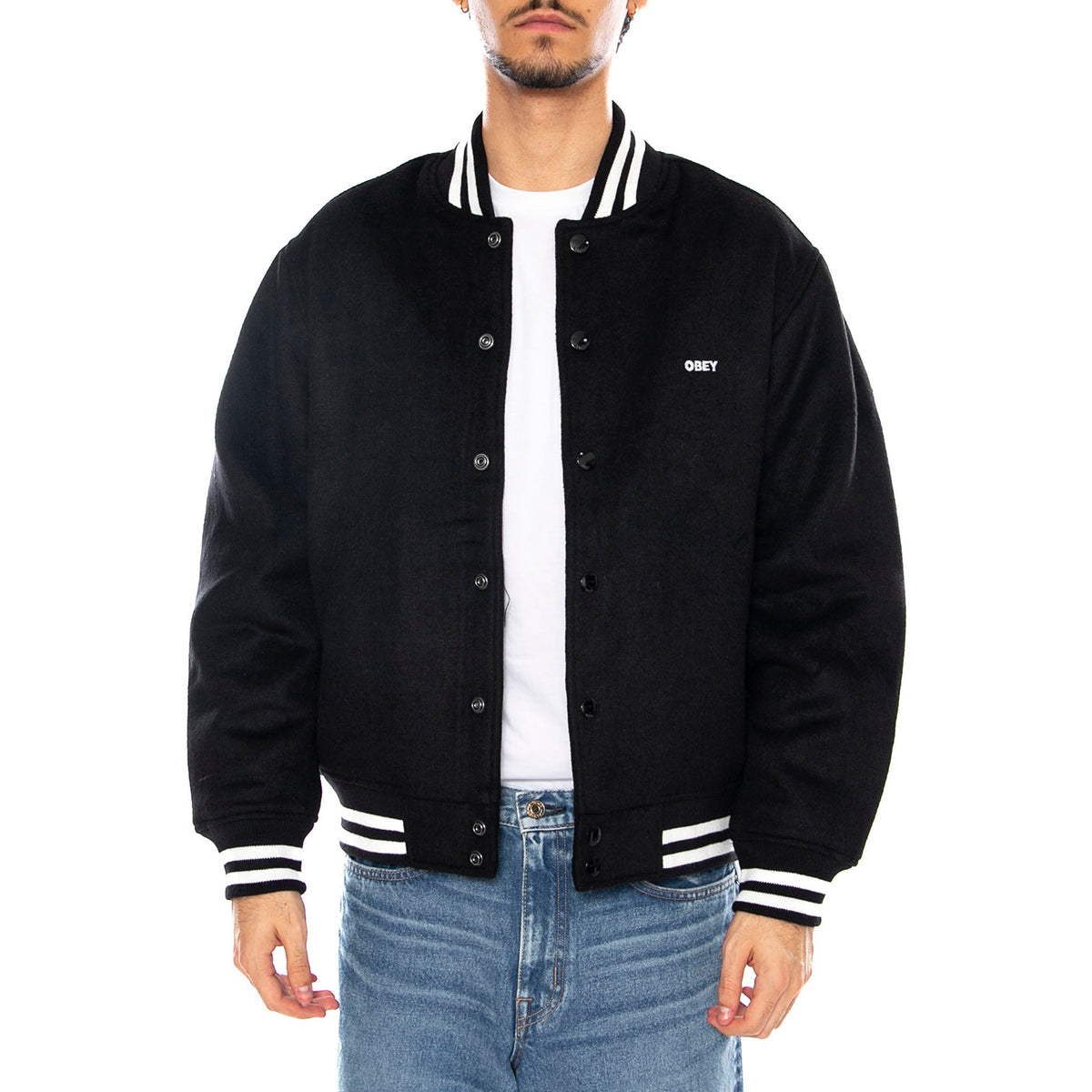 League Icon Jacket - Giacca Uomo Nera 121800523 BLK OBEY 