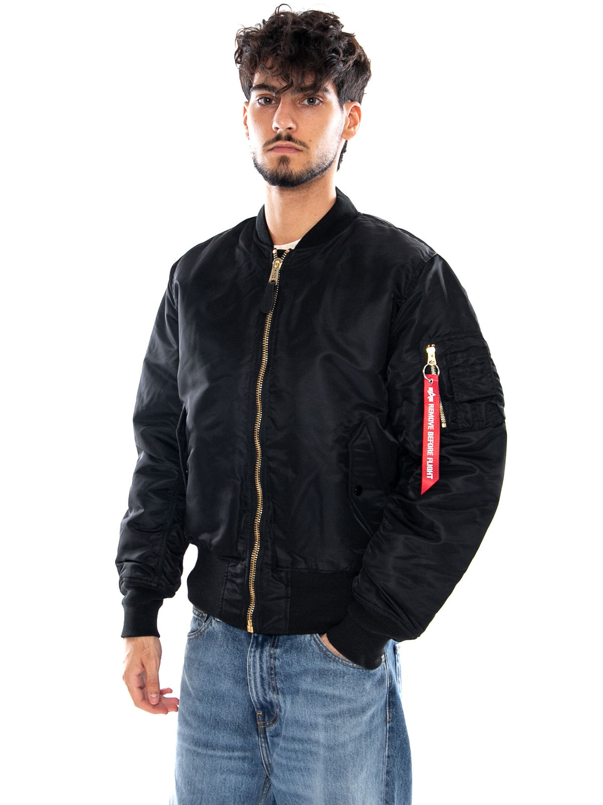 MA-1 HERITAGE BOMBER JACKET BLACK - Giacca Uomo Nera 100101 03 ALPHA INDUSTRIES 