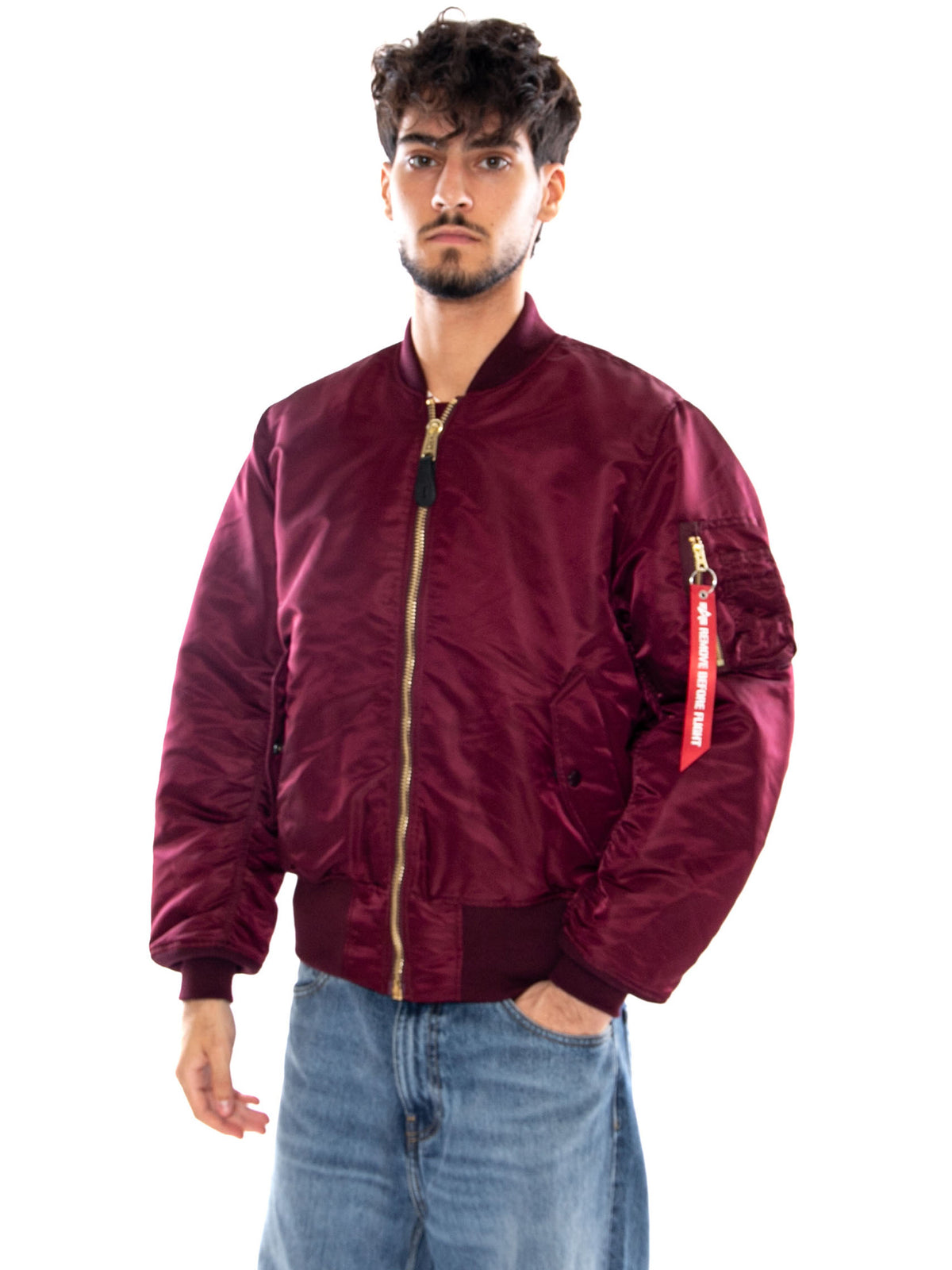 MA-1 HERITAGE BOMBER JACKET DARK CHERRY - Giacca Uomo Rossa 100101 608 ALPHA INDUSTRIES 