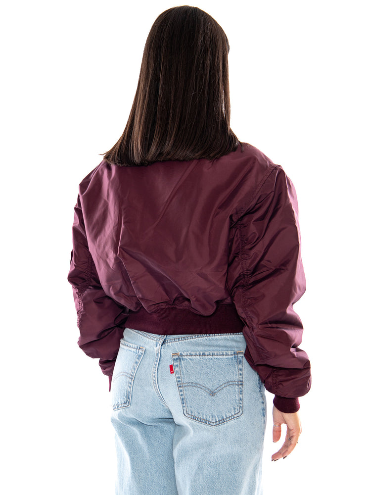 MA-1 Cropped Bomber -- Giacca Donna Dark Cherry Bordeaux F258010 608 ALPHA INDUSTRIES 