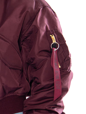 MA-1 Cropped Bomber -- Giacca Donna Dark Cherry Bordeaux F258010 608 ALPHA INDUSTRIES 