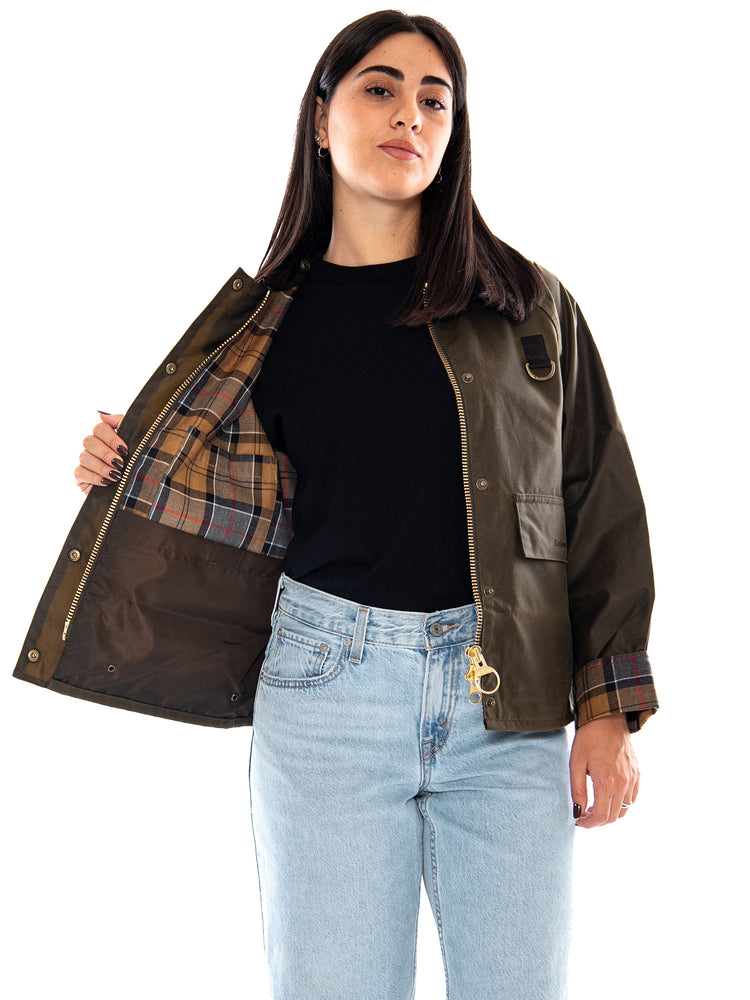 Barbour Women's Spey Wax Jacket Beech / Dress - Giacca Donna Verde Marrone MLWX1414 SN91 BARBOUR 