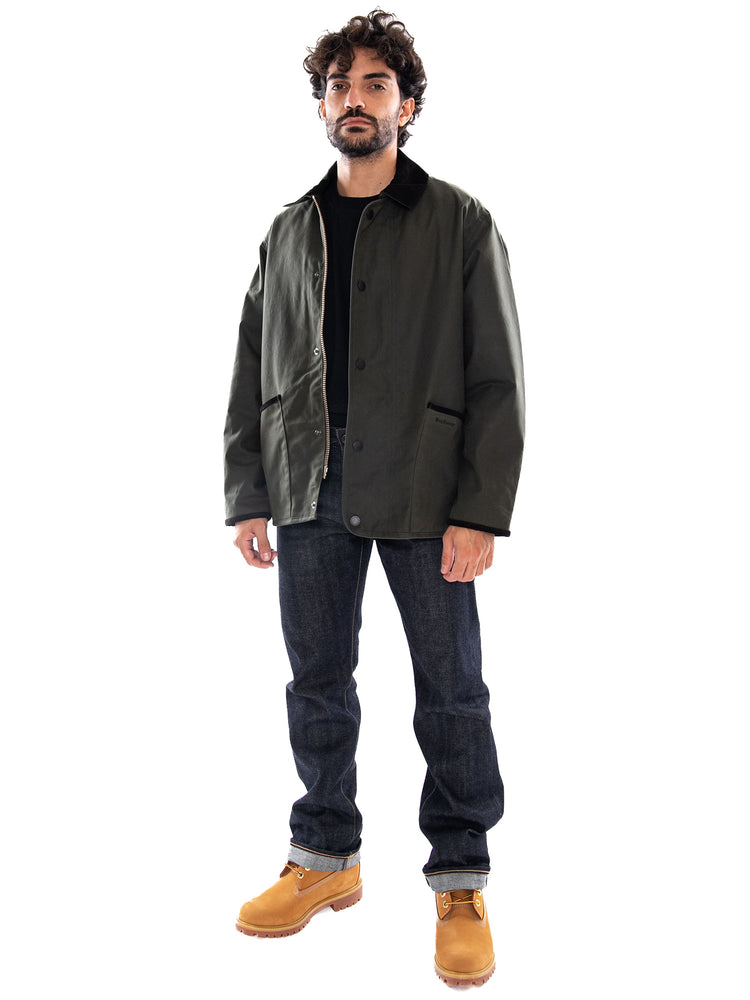 Barbour Short Liddesdale Wax Jacket Sage - Giacca Uomo Verde<BR/><BR/> MWX2592 SG71 BARBOUR 