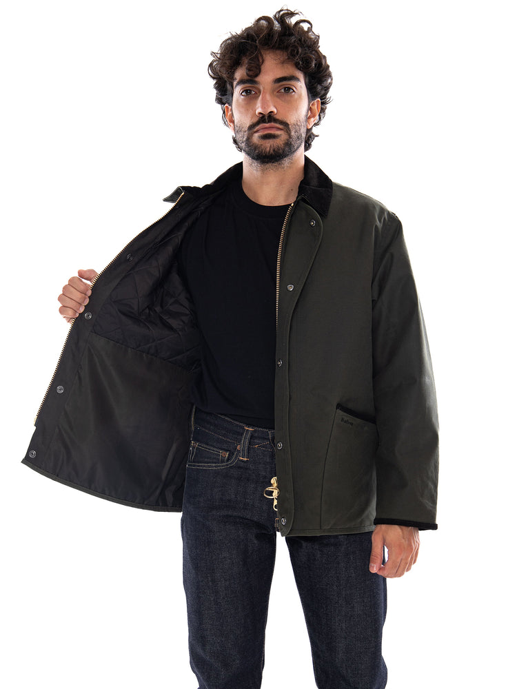 Barbour Short Liddesdale Wax Jacket Sage - Giacca Uomo Verde<BR/><BR/> MWX2592 SG71 BARBOUR 