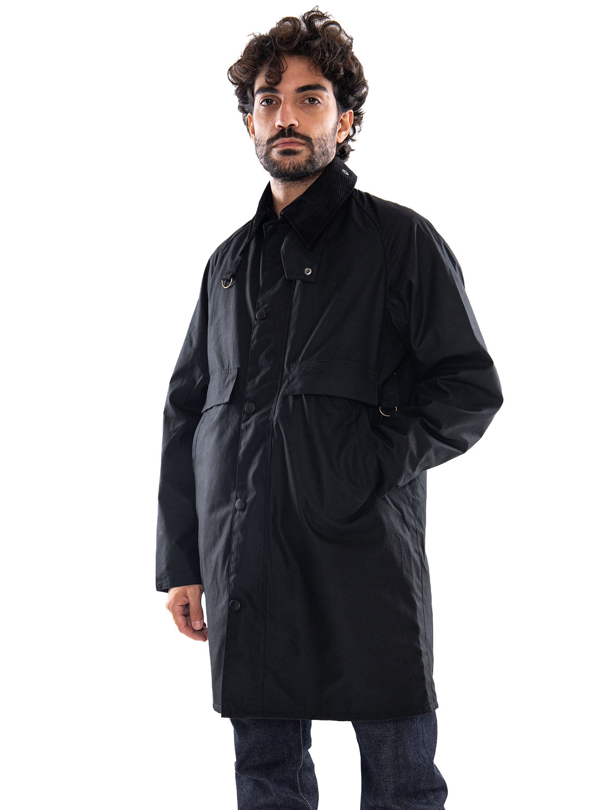 Barbour Long Spey Wax Jacket Black - Giacca Uomo Nera MWX2594 BK71 BARBOUR 