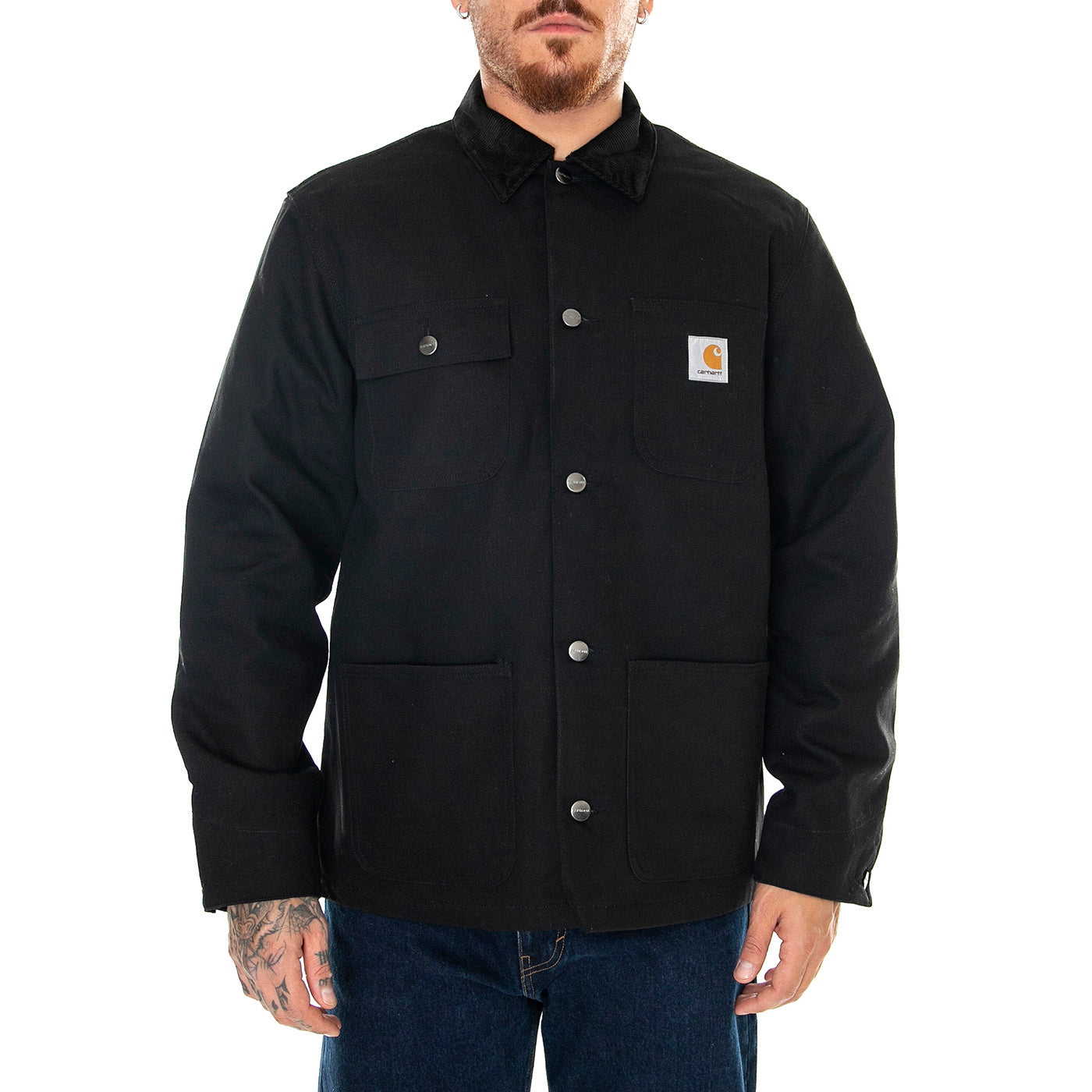 MICHIGAN COAT BLACK / BLACK RIGID - Giacca Uomo Nera I015261 00E01 CARHARTT WIP 