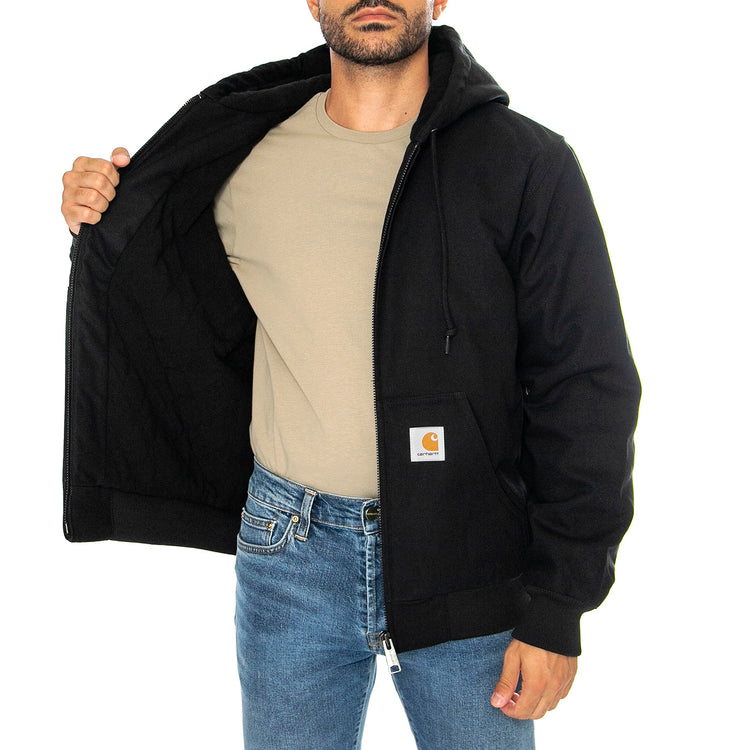 ACTIVE JACKET BLACK - Giacca con Cappuccio Uomo Nera I023083 8901 CARHARTT WIP 