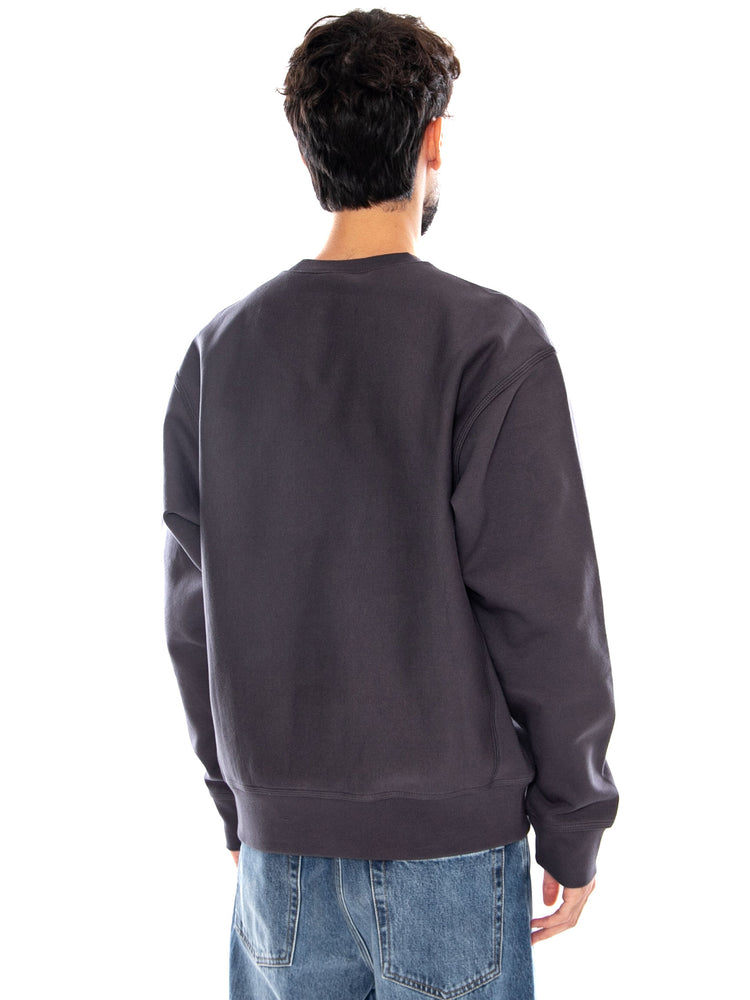 AMERICAN SCRIPT SWEAT GRAPHITE - Felpa Girocollo Uomo Grigia I025475 87XX CARHARTT WIP 