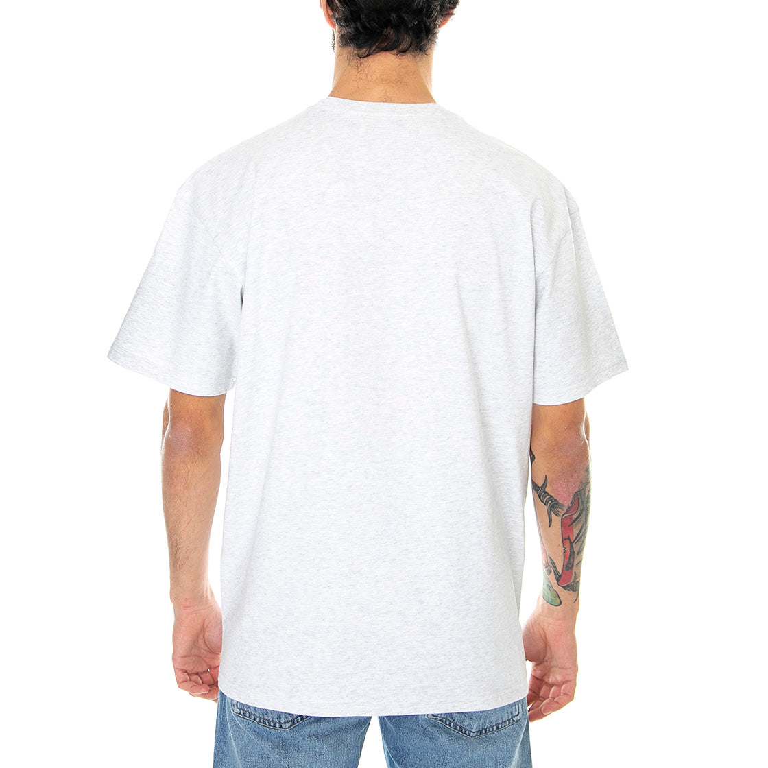 S/S CHASE T-SHIRT ASH HEATHER / GOLD - Maglietta Girocollo Uomo Grigia I026391 00JXX CARHARTT WIP 